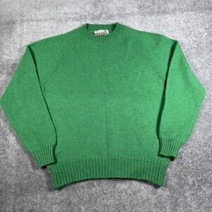 Vintage Wool Blend Sweater Women's XL Green Crew Neck Long Sleeve Classic